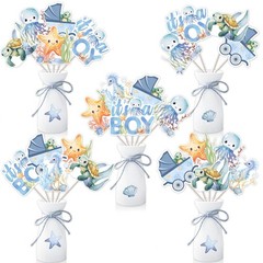 24 PCS Under The Sea Ocean Animal Theme Boy Baby Shower Table Centerpieces