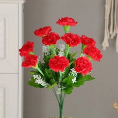 Artificial Carnation Bouquet 10 Heads Silk Floral Arrangement For Home Decor