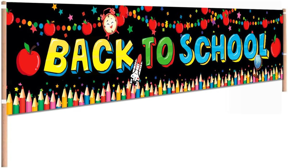 Back to School Decorations Backdrop Banner Backdrop Black Welcome First Day of S