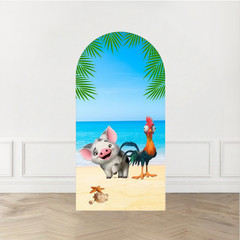 Moana Beach Birthday Arch Backdrop Cover Background Party Decor Props
