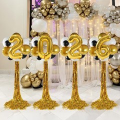 2026 Graduation Decorations – Set Of 4 Standing Balloon Topiaries, Balloon Stand