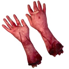 2PCS Broken Men Hand Blood Horror Bloody Limbs Novelty Dead Broken Hand Gadgets