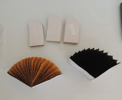 Paper Fan Decorations 8 Count 6 brown 2 black each 3 inch