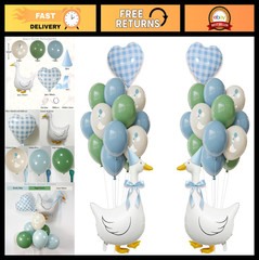 Silly Goose Birthday Decorations for Boys – Blue Balloons, Hats & Bow, 1st Party