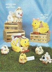 Chenille Animal Baskets Easter Decoration Craft Patterns Bunny Duck Dog Bear G95