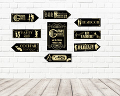 Gatsby Flapper Speakeasy Party Art Deco 1920’s Arrows & Signs Decorations