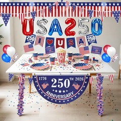Patriotic Golf Cart Decorations Kit – 250th Independence Day Banner, Flags & Mor