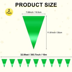 4-Pack 10m/32.8FT Triangle Pennant Banner Flag Metallic Fabric Bunting Party …