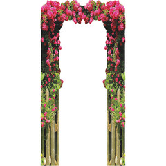 SP13303 Red Rose Wood Garden Arch Gate Cardboard Cutout Standee Standup