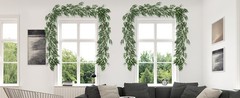 Artificial Willow Leaves Vine Twigs 2Pcs 5.7Ft Fake Hanging Ivy Plants Silk