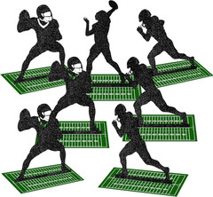 9pcs Football Player Table Centerpieces, 8” Silhouette Party Decor, 3 Styles Set