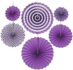 Party decoration bulk- Hanging Puff Balls and Fans 16 piece bundle – NEW