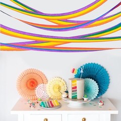 15 PCS Rainbow Crepe Paper Rolls Streamer Decoration Pride Birthday Party