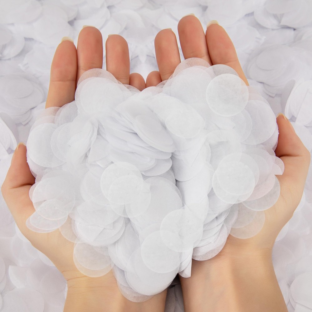 10000 PCS 1 Inch Round Paper Table Confetti Circles Wedding Decor 3.53oz White
