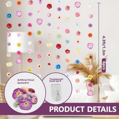 6 PCS Artificial Flower Garlands Hanging Decorations, Floral Hanging Backdrop…
