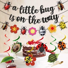 Ladybug Baby Shower Decorations Banner and Swirls for Boys Girls Party
