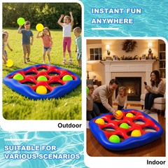 Pool Games Set- Tic-Tac-Toe Inflatable Pool Toys with 10 Balls Fun Summer Swi…