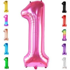 , Hot Pink 1 Balloon Number for First Birthday – 40 Inch | Number One Balloon…