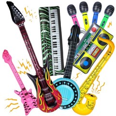 10 Pieces Inflatable Instruments Party Props Set Photo Booth Props Inflatable…