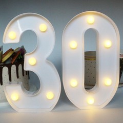 7.88″ Light Up Number 30 Sign for 30th Birthday Anniversary Table Decor