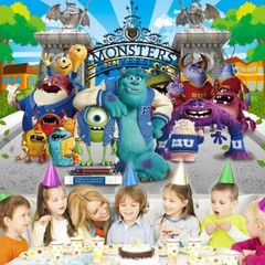 Monsters University Party Supplies Birthday Banner Backdrop Poster Vinyl 7*5ft