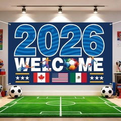 2026 World Cup Banner Flag 3″×5″FT,Double-Sided 3-Ply Large Fabric Football F…