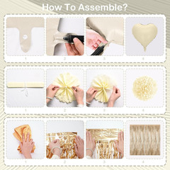 60Th Beige Birthday Decorations for Women, Cream Foil Number Heart Brown Star Ba