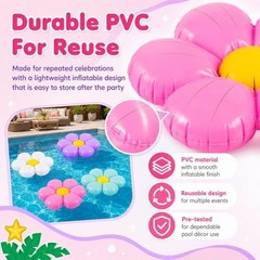 4 Pcs 20 Inches Inflatable Daisy Decorations Flower Pool Floats Floating 4pcs