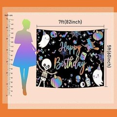 Mocsick Halloween Happy Birthday Backdrop Boo Spooktacular Halloween Paty Decora