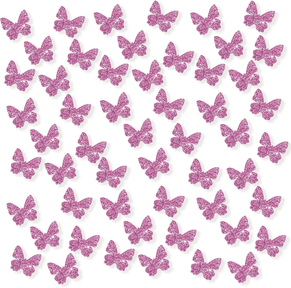 100Pcs Butterfly Confetti, Pink Glitter Butterfly Paper Scatter, Little Butterfl