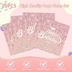 Rose Gold Birthday Decorations 41Pcs Pink Party Supplies Balloon Set Banner