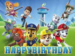 PAW Dog Happy Birthday Backdrop 5×3.5ft For Kids Birthday Party Decoration