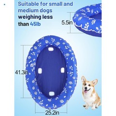 Upgraded Tear-Resistant Dog Pool Float – 25″ x 41″ Stable Support Inflatable …