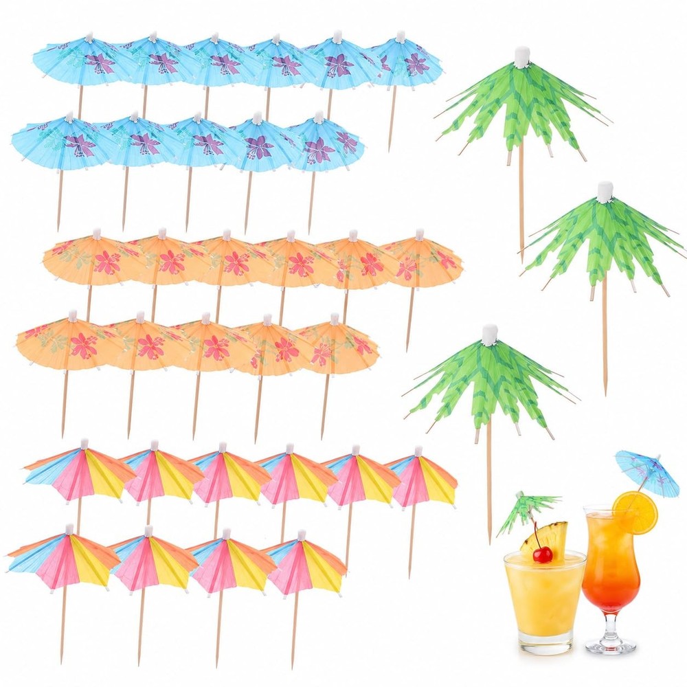 120 Pcs Cocktail Drink Umbrellas: Tropical Party Supplies for Bartenders – Cu…