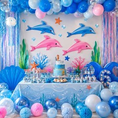 4 Pcs Inflatable Dolphin 28.4 Inch Blow up Dolphin Pool Toy Inflatable Sea An…