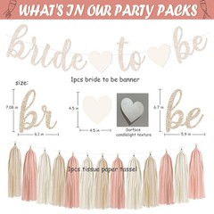 Boho Pink Bridal Shower Decorations, Champagne-Gold Bride To Be Banner Bachel…
