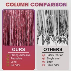 3.3 x 6.6 ft Foil Fringe Backdrop Curtains, Tinsel Streamers Party Decoration…