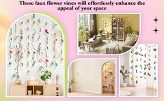 6 Pcs 35.4 ft Flower Garlands Artificial Wildflower Vines Floral Hanging