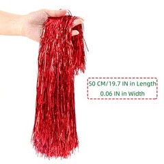 Red Metallic Christmas Tinsel Icicles Foil Fringe Tree Decor 3000 Strands