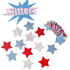 6 Pack Patriotic Star Streamers Garland Red White Blue Bunting Banner Paper H…