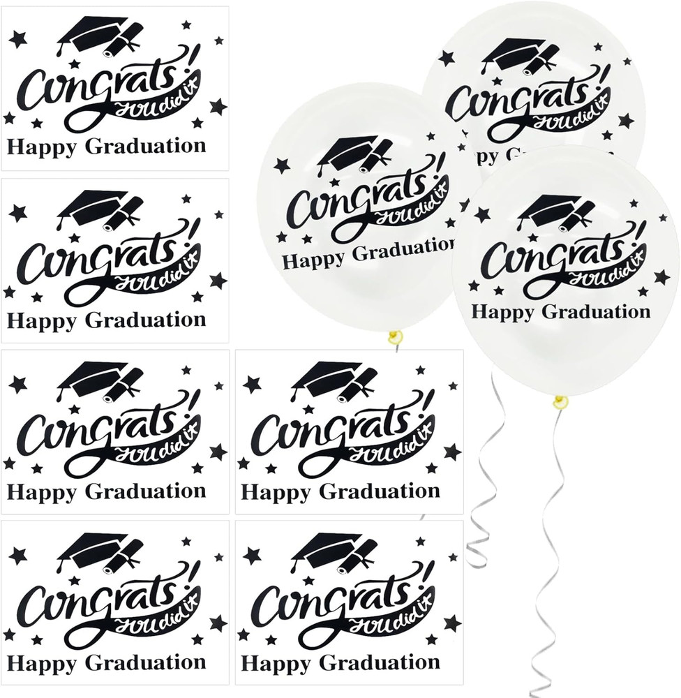 Graduation Balloon Stickers 2026 Congrats Grad Bobo Decorations 6 Pcs