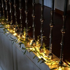 6FT Olive Garland with Lights with Timer Prelit Garland Fairy Lights Christmas
