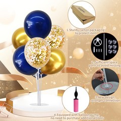 4 Set Navy Blue Gold Balloons Stand Kit for Graduation Decorations 2026,Ballo…