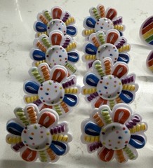 Happy Birthday Rings 32 Cupcake Toppers Featuring Multi-Colored Balloons Part…