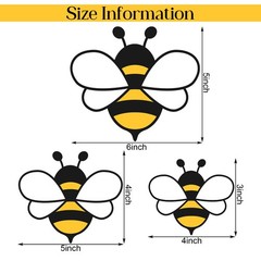 60 Pcs Bee Cutouts Assorted Size Bee Bulletin Board Accent Cutouts for Spring…