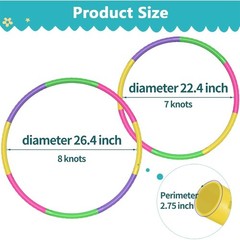 2 Pack Adjustable Color Hoops for , Party Games, Gymnastics Training and Dog