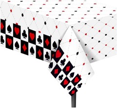2 Tablecloths Poker Playing Cards Game Casino Night las vegas party 54×108 NEW