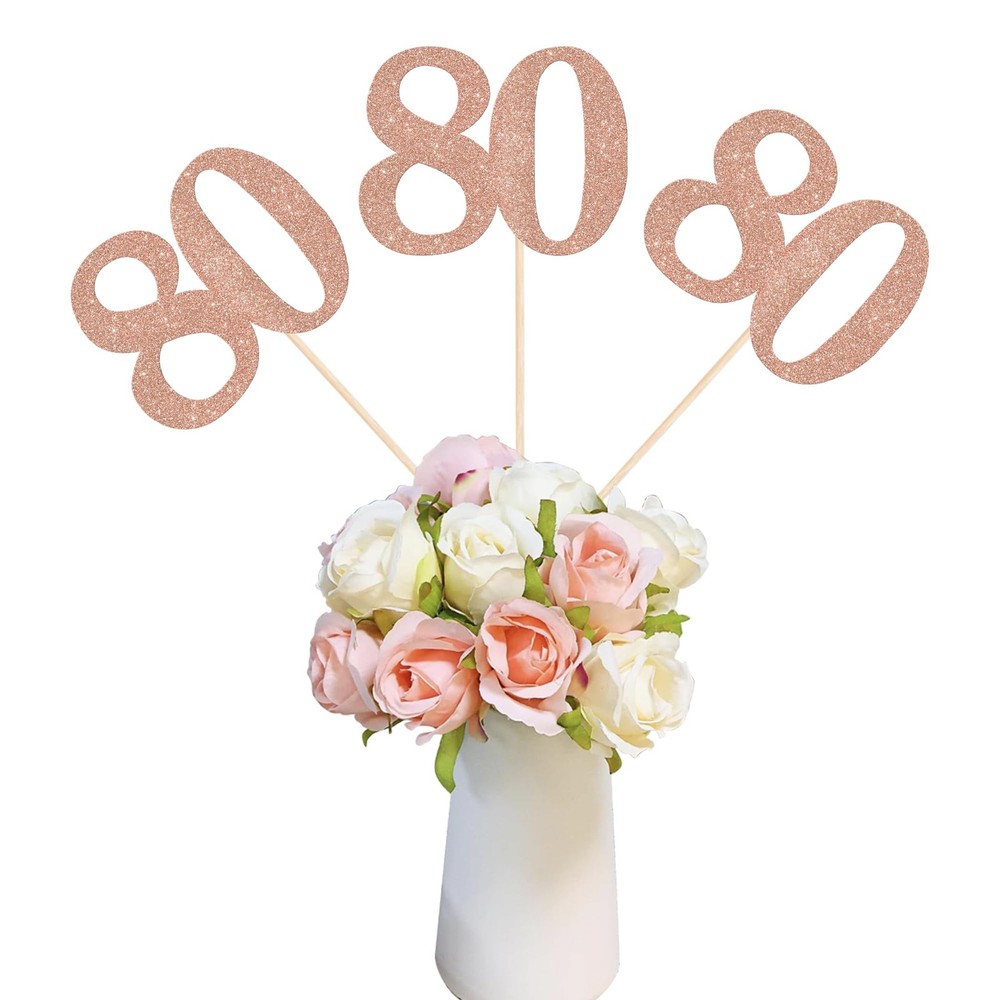 12 Pack 80th Birthday Anniversary Party Decorations 80th Birthday Centerpiece…