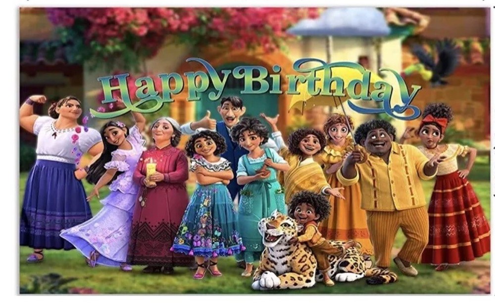 NEW Disney Encanto Happy Birthday Canvas 6’10” X 5 Ft Backdrop Bruno Mirabelle