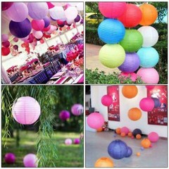 Round Paper wire Lantern Lamp chinese Wedding Birthday Party decoration balloon